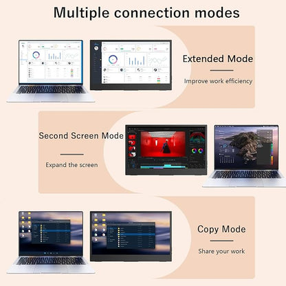 Portable Monitor Touchscreen, 15.6''Laptop Screen Extender, FHD IPS Touch Screen, Travel Monitor with Kickstand & Speaker, HDMI USB C External Monitors for Laptop Phone Computer Xbox Switch