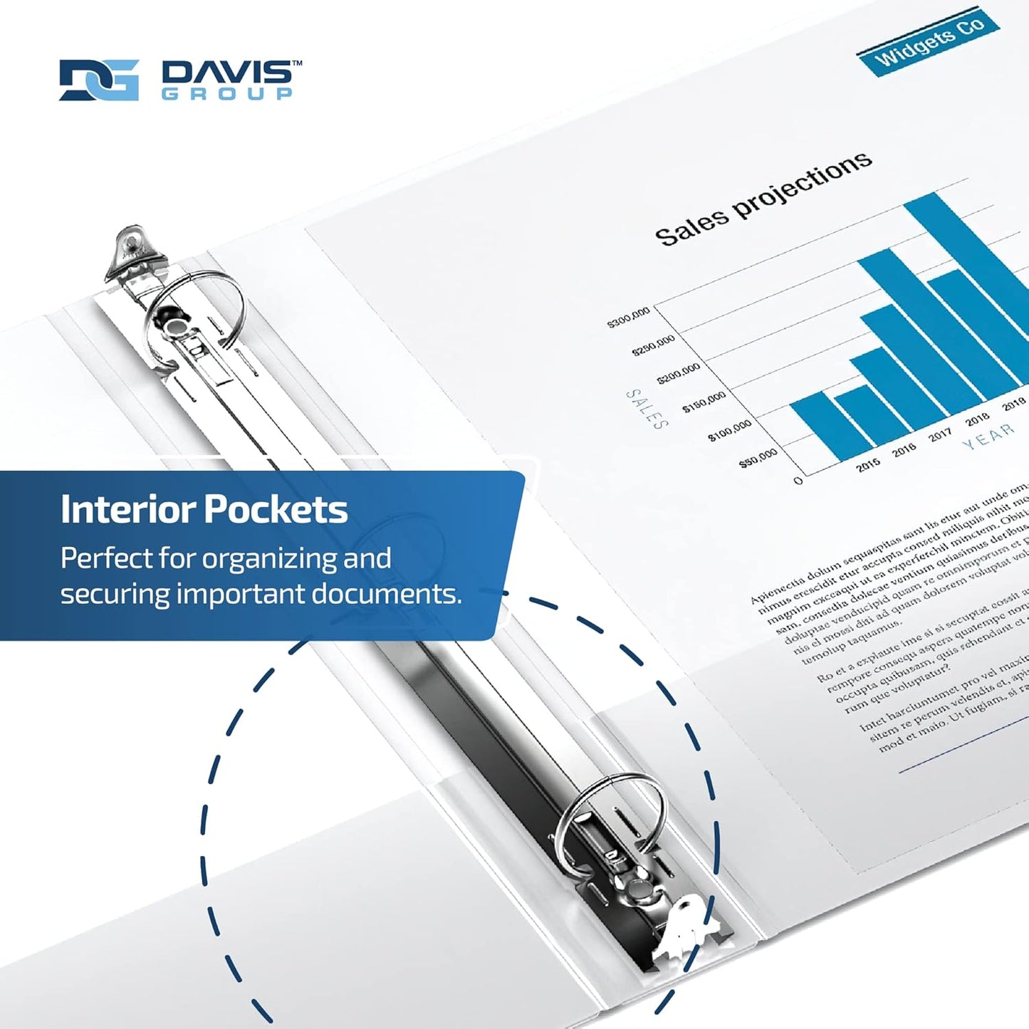 Easyview Premium 3-Ring Binders with Clear-View Covers and Round Rings, Binders for School or Office, 1.5 Inch, Pack of 6, White