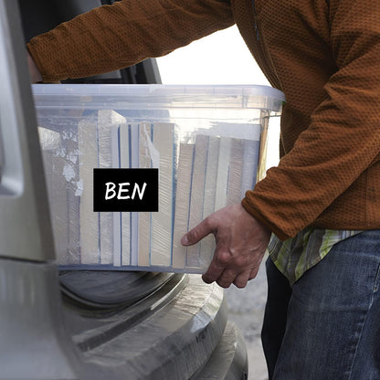 Black Rectangle Sticker Labels 3×2 Inch Vinyl Stickers Color Coding Name Tags Roll Removable Waterproof 300 per Dispenser Box