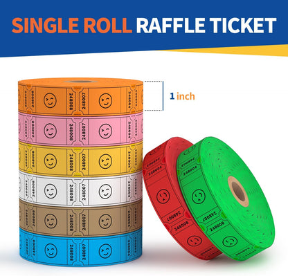 Methdic 1000 Smile Raffle Tickets Brown, Single Roll, Ticket for Events, Entry, Class Reward, Fundraiser & Prizes