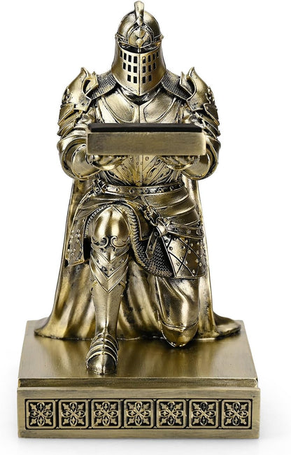 King's Guard Watch Display Stand Eyeglass Jewelry Bracelet Necklace Holder Trays Towers Resin Pen Holder Warrior Knight Mobile Phone Stand for Office & Home (Bronze)
