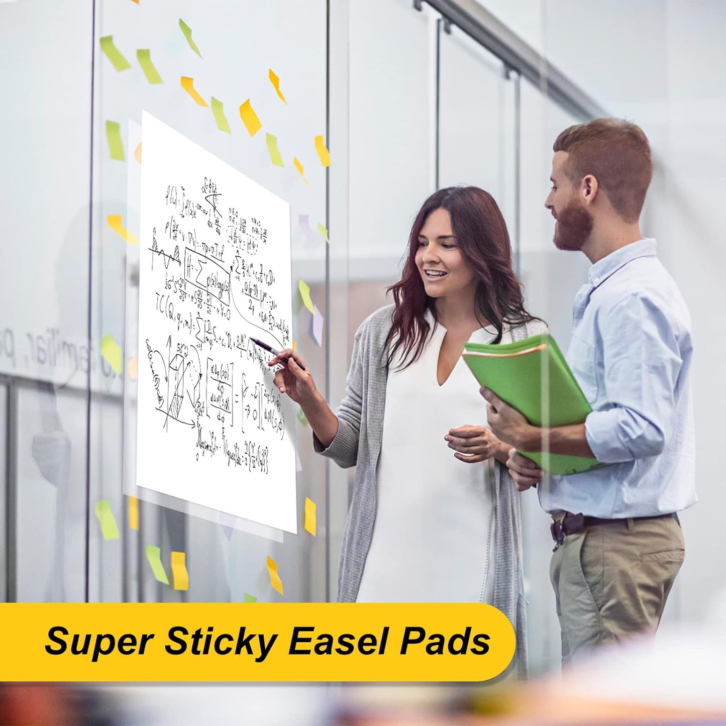 Nortix Easel Pad, Self-Stick Easel Pads, Anchor Chart Paper for Teachers, Strong Adhesive & Bleed-Resistant, 20''x23'' Sticky Notes Chart Paper, 30 Sheets/Pad, 8 Pads