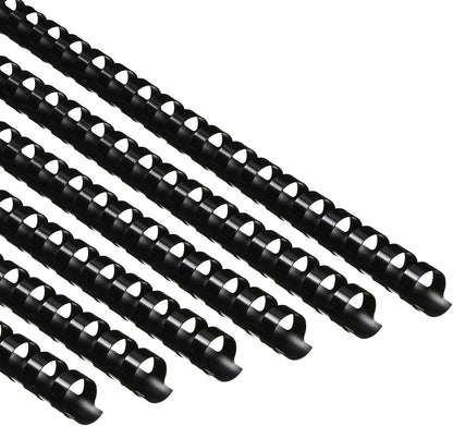 Yunsailing 150 Pack Plastic Binding Combs Plastic Binder Comb Ring 19 Ring Binding Spines Letter Size Spiral coils for Notebook Calendar(1/2 in,Black)
