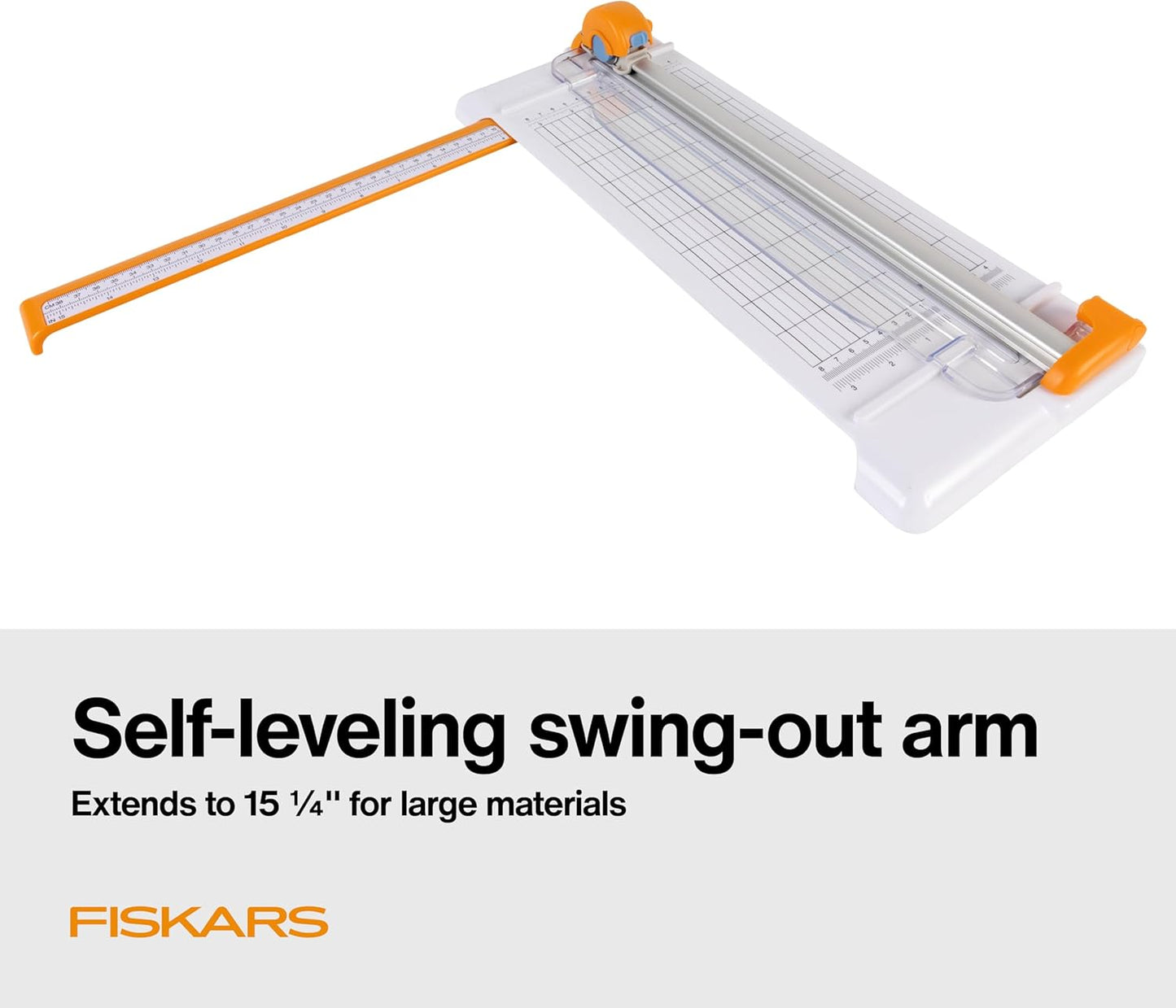 Fiskars Compact Rotary Paper Trimmer - 12" Cut Length - Portable Size with Extendable Base Deck - Self-Sharpening Blade - Scrapbooking Tool