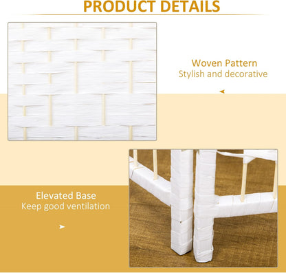 NicBex Room Divider 4 Panel Room Dividers with Woven Paper Design Partition Room Dividers and Folding Privacy Screens 5.6 FT Wall Divider for Office, Room Separation,63.6" W x 0.5" D x 67" H, White