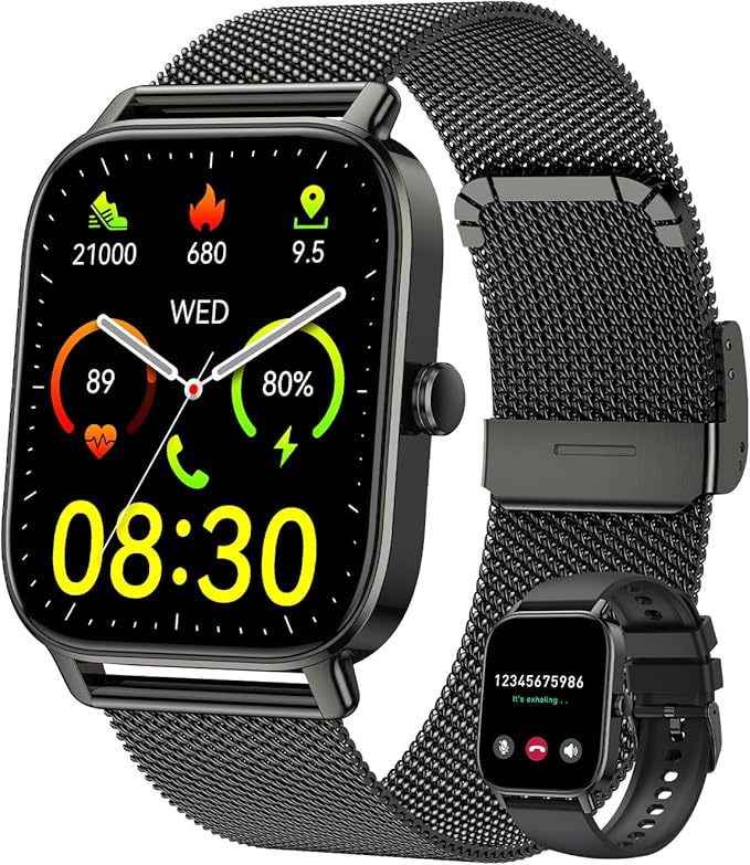 Smart Watch for Women Fitness Tracker: Make Answer Call Waterproof Running Smartwatch Android Phone iPhone Samsung Compatible Digital Mens Watches Pedometer Step Tracker Heart Rate Monitor