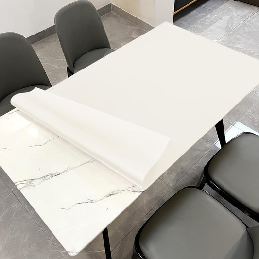 Leather Table Cover,1.8mm Thick,42x66 Inch Table Protector,Table Protector for Dining Room Table,Dining Table Cover,Table Cover Protector,Table Pad,White Table Cover(White+White,42x66)