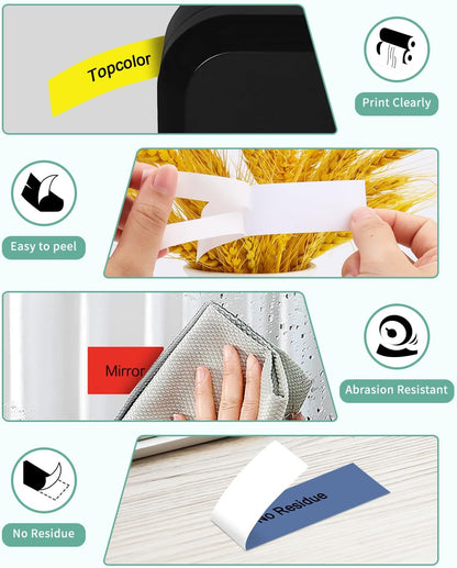 6-Pack 24mm 0.94" Label Maker Tape Compatible for Brother Label Tape 1 Inch PTouch Tze Tz 24mm Laminated Colored for PTP710BT PT-D610BT PTD600 PT2300, White/Red/Yellow/Blue/Green/Pink