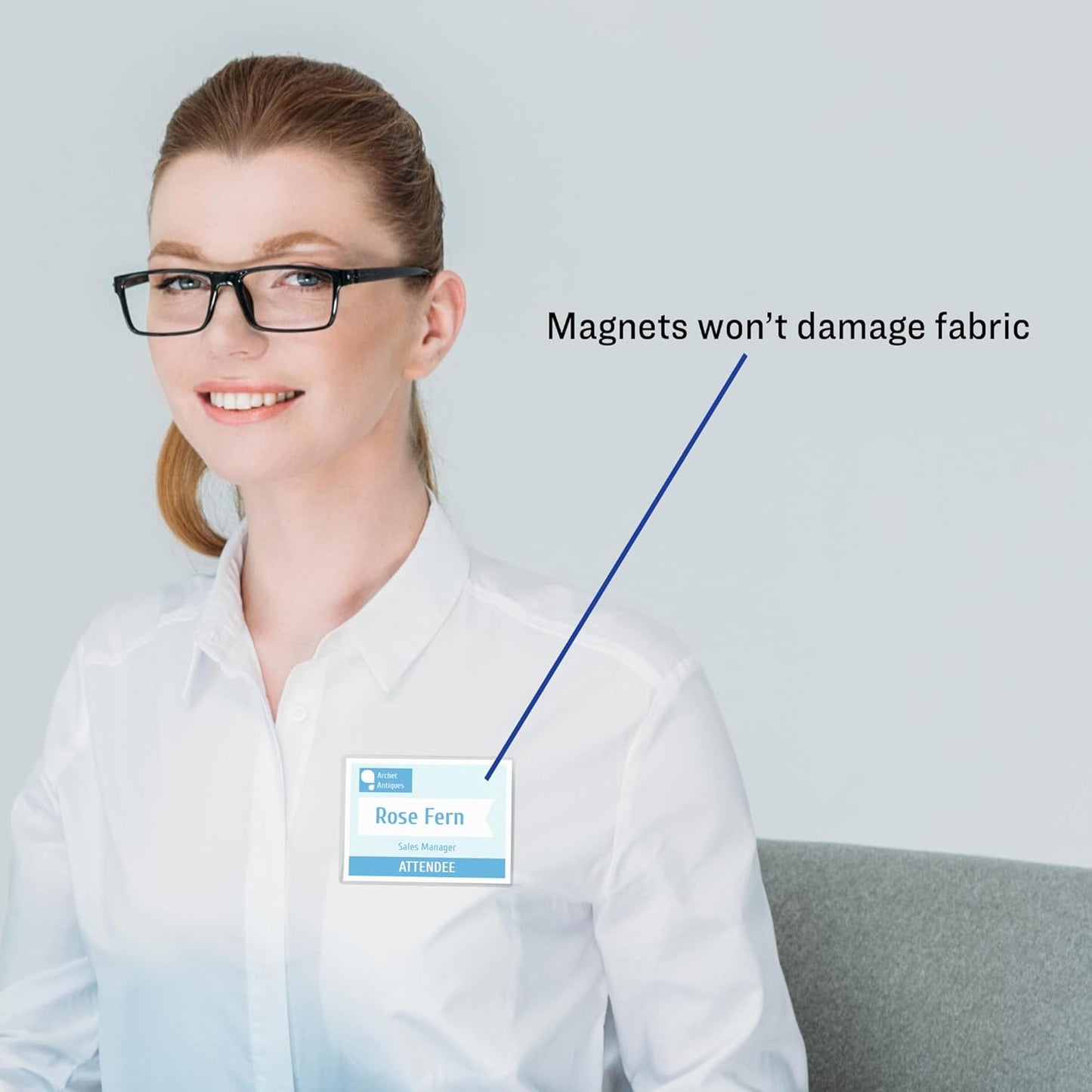 Avery Customizable Name Badges, Magnet Style, 3" x 4", Clear Name Tag Holders, White Laser/Inkjet Printable Inserts, 24 Total (8780)