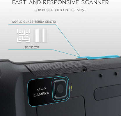 Chainway P80 RFID Scanner Android Tablet, Impinj E710 RFID Tag Reader (UHF GS1 EPC GEN2), Zebra SE4710 2D/1D/QR Code Scanner, Android 13, WiFi, GPS, NFC, Bluetooth, Heavy Duty, 8700mAh All-Day Battery
