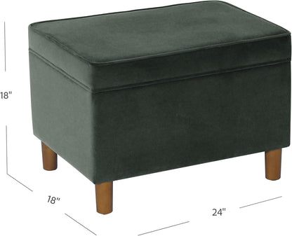 Home Decor | Dinah Collection Modern Storage Ottoman | Ottoman with Storage for Living Room & Bedroom(Loden Green Velvet)
