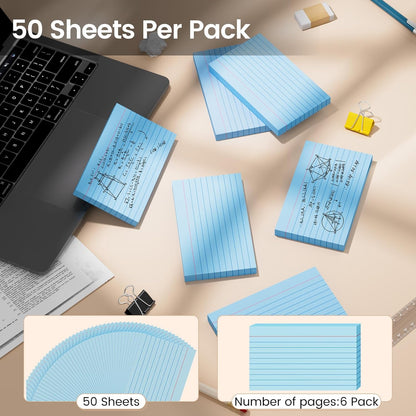Index Cards 3x5 Inch, 300sheets, Flash Cards,Ruled Lined Blue Note Cards Paper For Studying, Schools Supplies, College, Office And Home Organization, Note Taking Supplies