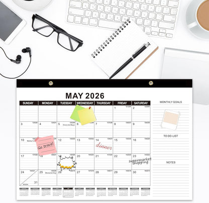 GuassLee Desk Calendar 2025, 2 Packs, 19 Months Calendar 17" × 11.5" Desk Calendar from June. 2025 to December. 2026 with Julian Date, To-do List, Notes, Monthly Goals, for Home School Office