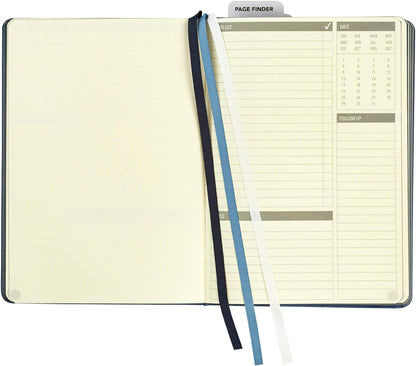 C.R. Gibson Blue Leatherette Freestyle Organizer and Planner Dot Grid Notebook, 6'' W x 8.5'' L, 240 Pages