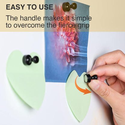 MIKEDE Whiteboard Magnets, 60Pcs Fridge Magnets Small Magnetic Push Pins Strong Magnets for Whiteboard, Black Neodymium Refrigerator Magnets Perfect for School, Classroom,Kitchen and Map Magnets