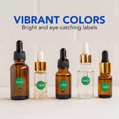 Perco Green 1/2-Inch Round Circle Dot Sticker Labels with Easy Peel Perforation - 3,000 Labels per Roll - Strong Adhesion, Vibrant Colors for Organizing, Crafting & More - Made in USA