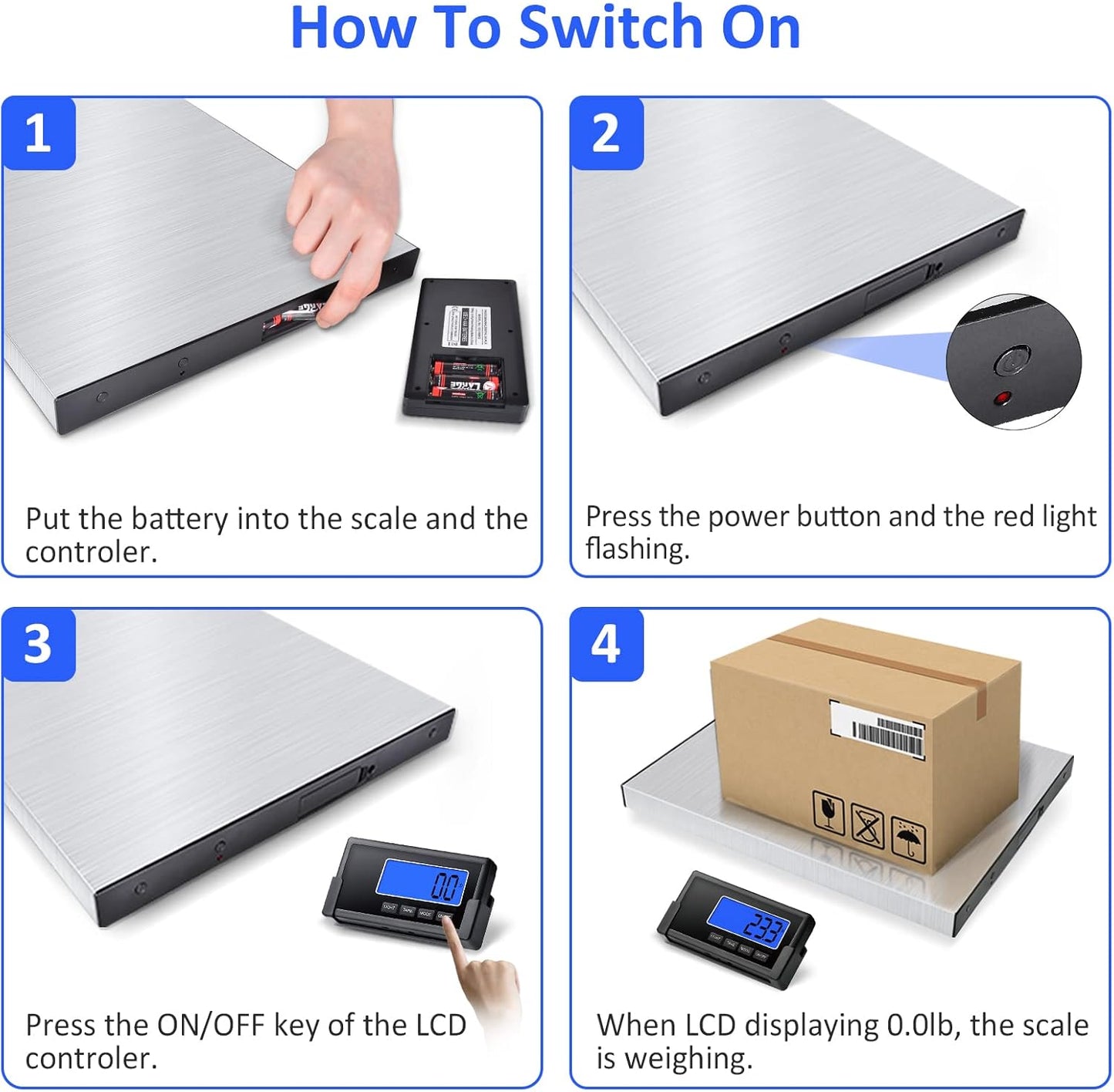 THINKSCALE Shipping Scale, 397lb Heavy Duty Digital Stainless Steel Large Platform Postal Scale with Wireless Display, Baby Scale Office Package Scale,Commercial Scale for Business, Puppy Scale