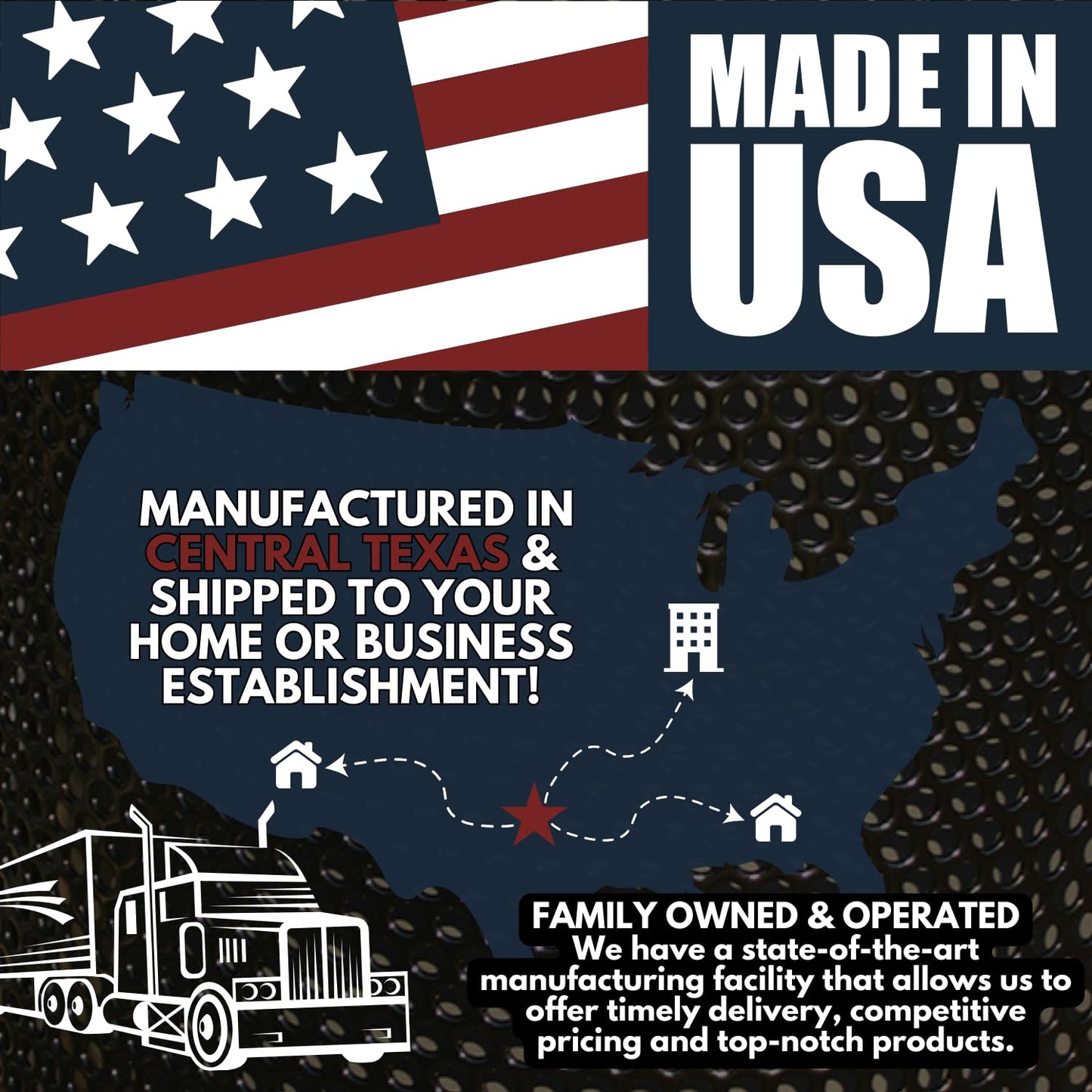 RFT-P-BLK Heavy Duty Round Trash Receptacle with Flat Top, Liner Included, 32 Gallon, Black, Made in America