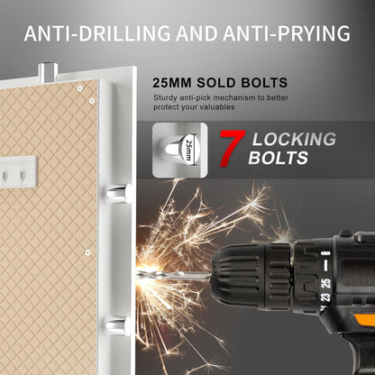 Extra Large Safe - TIGERKING 17.6 Cubic Feet Big Safes Box with Double Safety Key Lock & Separate Lock Box. Heavy Duty Large Home Safe wth 3 Removable Shelves, Perfect for Home, Hotel, Office, Garage