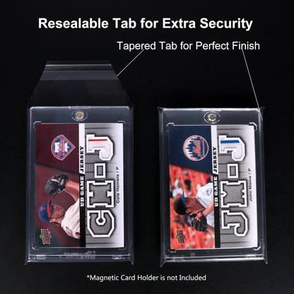 Resealable Sleeves for 55-75PT Magnetic Card Holders, Exact Fit Team Bags for 55-75PT Magnetic Card Holders (400 Pack)