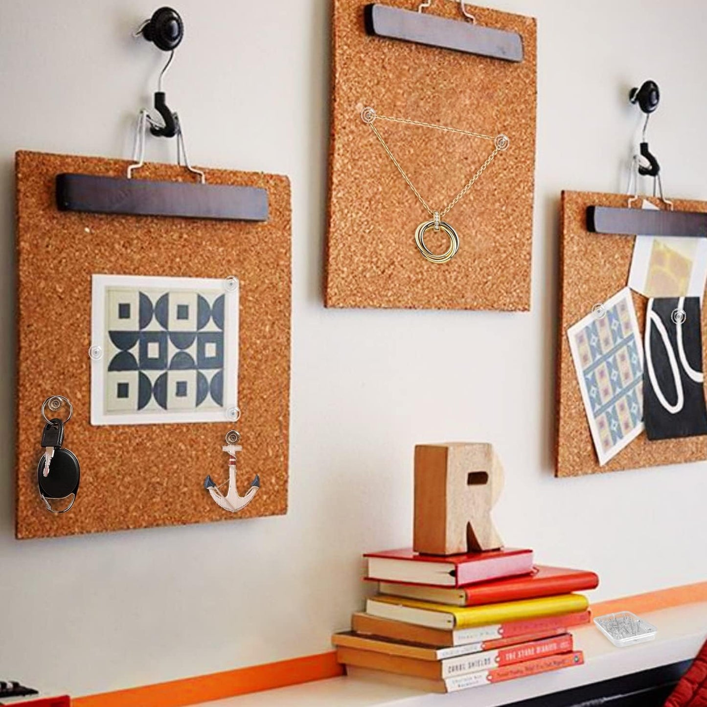 Lunies 200 Pcs Clear Push Pins, Plastic Thumb Tacks for Wall, Wall Tacks for Hanging, Standard Clear Plastic Head and Steel Point Push Pins for Cork Board