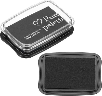 PATIKIL 3"x2" Large Stamp Pad, 2Pcs Washable Craft Ink Pad for Rubber Stamp Card Making Stamping Scrapbook Fingerprint Handprint, Black
