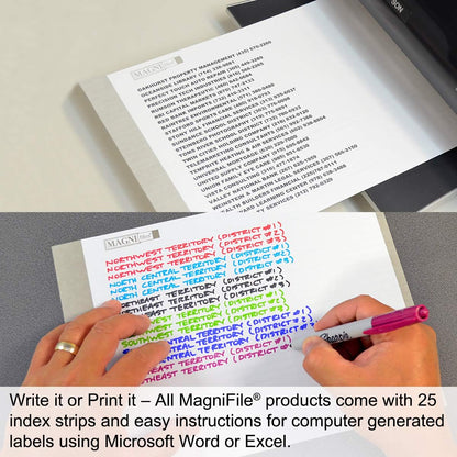 Ultimate Office MagniFile Hanging File Folders V Base Letter Size with 11 inch Magnified Indexes That Double The Size of Your File Titles to Find Files Fast. (Set of 10 Assorted)