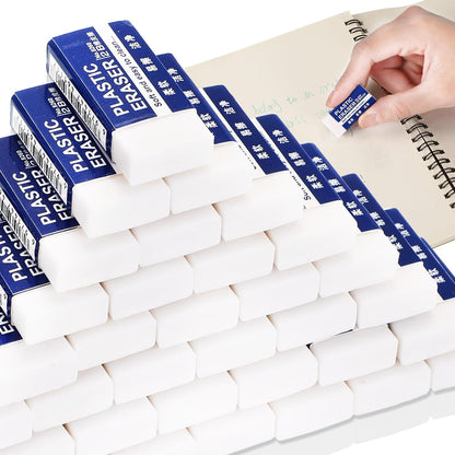 Yeaqee 300 Pcs White Pencil Erasers Bulk Soft Art Erasers School Pencil Erasers for Drawing Kids Student Artist Office Home Writing 1.57 x 0.71 x 0.31 Inch