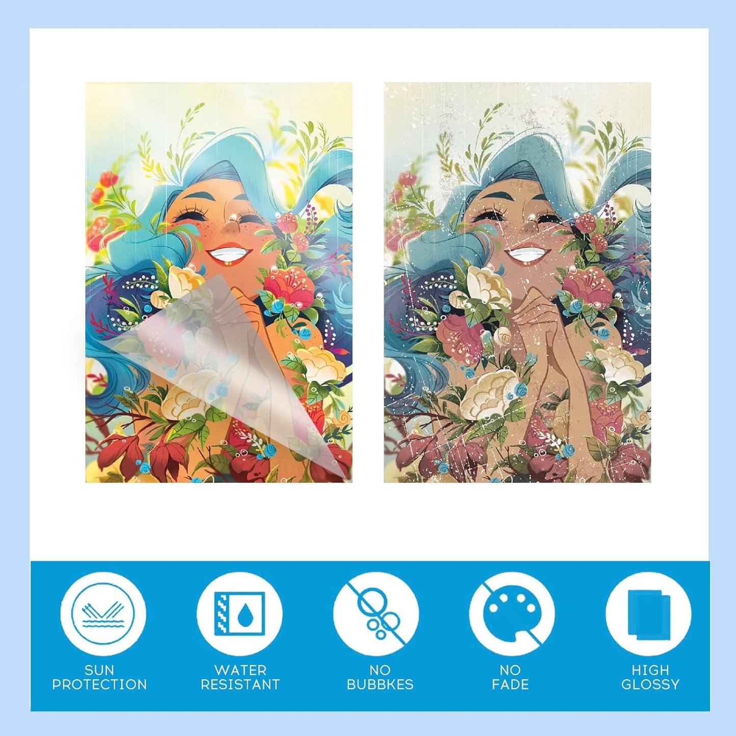 Uinkit 20 Pack 5x7 inches Self Sealing Laminating Pouches, Waterproof Lamination Pouches, Permanent Adhesive 10mil Thickness No Need Machine (5.2x7.2Inchesx20Pack)