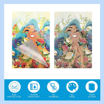 Uinkit 20 Pack 5x7 inches Self Sealing Laminating Pouches, Waterproof Lamination Pouches, Permanent Adhesive 10mil Thickness No Need Machine (5.2x7.2Inchesx20Pack)