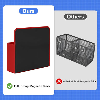 Magnetic Dry Erase Marker Holder, Magnetic Pen Marker Holder for Whiteboard, Fridge, Locker Accessories, School, Office, Home, Magnet Pen Cup,1 Pack, Red