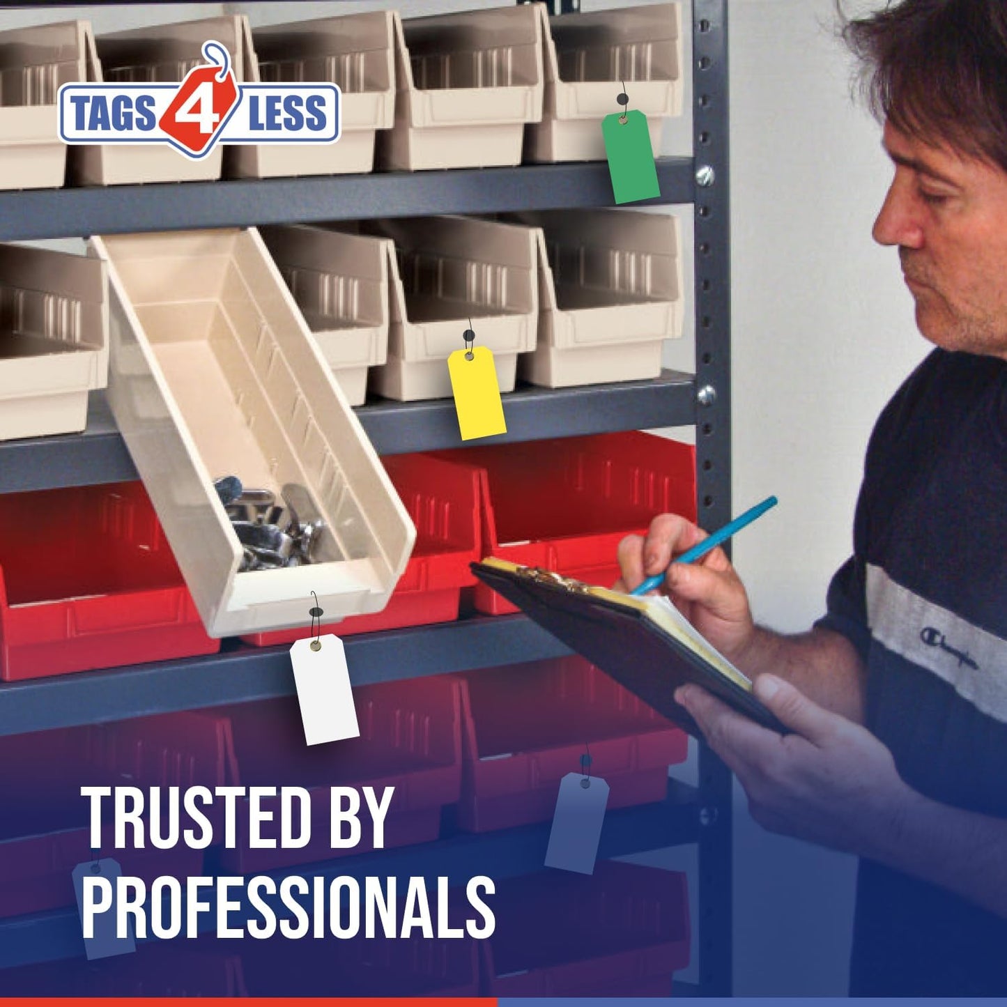 Tags 4 Less 15 Mil Waterproof Plastic Tags, Pack of 100 – 4” x 8” Heavy Duty Plastic Tags for Labeling, Outdoor Tagging, Equipment Labeling, Luggage, Valves & More (Dark Green)