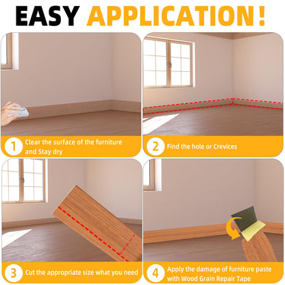 GSCIT Club Red Oak Wallpaper, 23.6 inch X 15ft Self Adhesive Wood Tape Grain Repair Patch for Tables, Chairs, Baseboards, Doors, Windows, Floors.