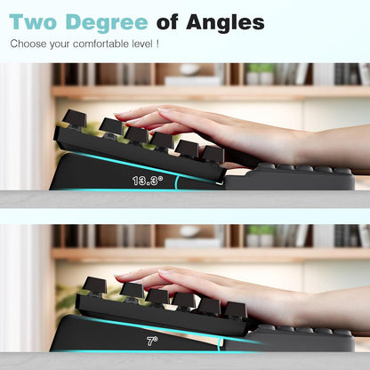 Ospelelf Keyboard Stand with Wrist Rest Comfortable Ergonomic Riser Holder Pad for Typing Black Gray