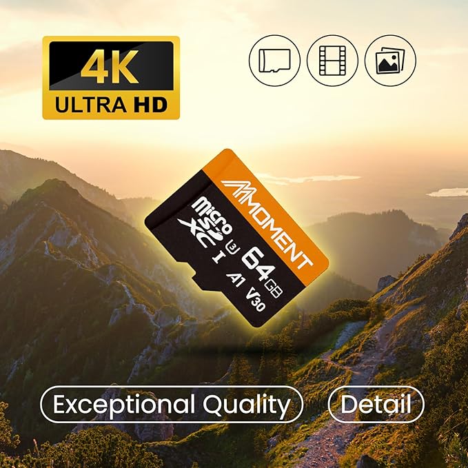 MMOMENT 64GB (5 Pack) Micro SDXC Card, A1, UHS-I, U3, V30, Class10 Compatible, Read Speed Up to 95 MB/s,Write Speed Up to 45 MB/s, SD Adapter Included