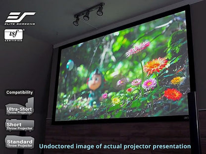 Elite Screens Sable Frame 2, 165-Inch Fixed Frame Projector Screen, 16:9 8K/4K Ultra HD & Active 3D Ready, ISF-Certified Material, Ideal for Home Theater, Office, and Indoor Presentations, ER165WH2