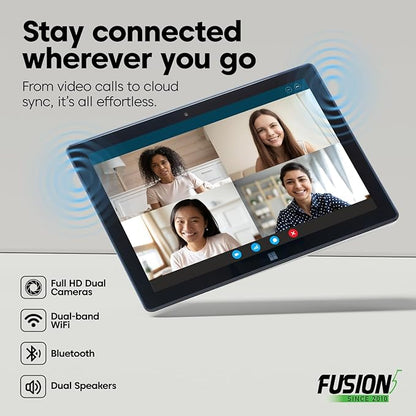 Fusion5 Built in USA 10.1” Windows 11 Professional Full HD Tablet PC - 8GB RAM 256GB SSD, Ultra Slim, Intel Quad-Core, 10 Inch Windows Tablet, USB, HDMI - 2 Year Full Warranty with Accidental Damage