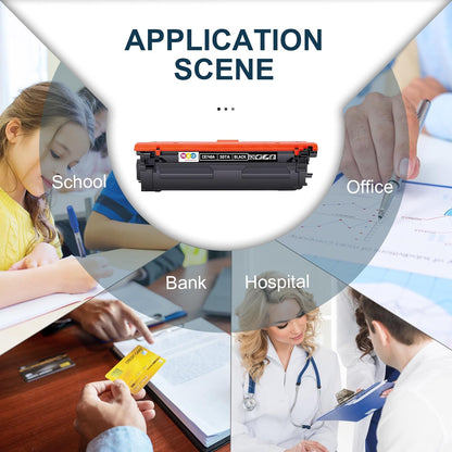 307A Black Toner Cartridge 2 Pack (with Chip) Compatible with 307A CE740A Toner Cartridges, Working with Color Professional CP5225 CP5225n CP5225dn Printers(2 Pack, Black)