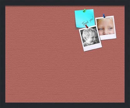 PinPix 22x18 Inch Cork Bulletin Board. This Decorative Framed Pin Board Comes with Crimson Pastel Design and a Satin Black Frame. Ideal for Home Office Decor or Message Board (PinPix-1807)