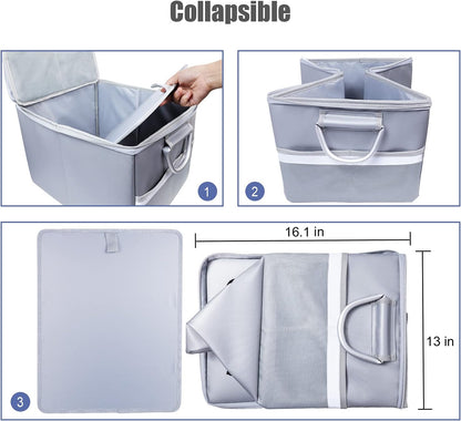 TOMKID Fireproof File Cabinet with Lock, Fireproof Document Organizer Collapsible File Box Filing Cabinet with Handle for Letter Legal Folder Certifications