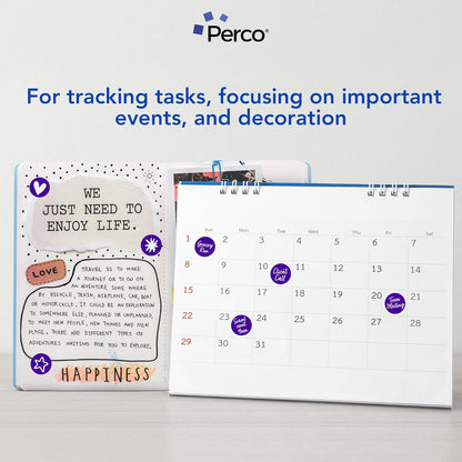 Perco Purple 1-Inch Round Circle Dot Sticker Labels with Easy Peel Perforation - 1,000 Labels per Roll - Strong Adhesion, Vibrant Colors for Organizing, Crafting & More - Made in USA