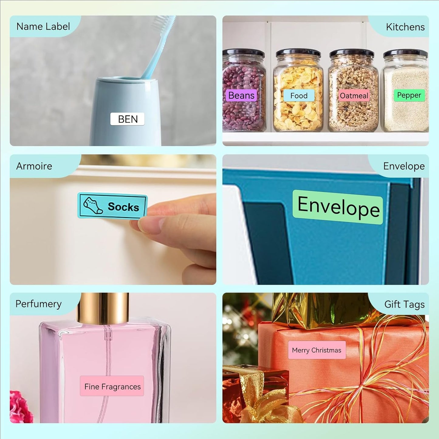 D30 P21 Label Maker Tape Refill 12mm×40mm(0.47"x1.57") Sticker, Laminated Thermal Label Tape Replacement, 1650 Labels/10Rolls, High Definition Labeling Tape for Home Office School Hotel