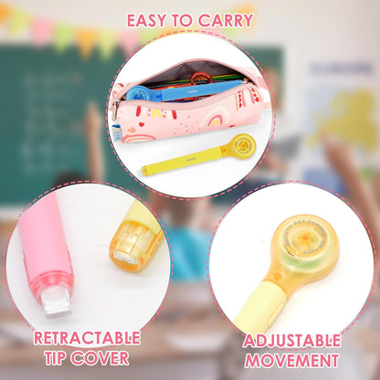 10 Pack Correction Tape Pen, Push Pull Protective, White, 1/5 x 236 Inch