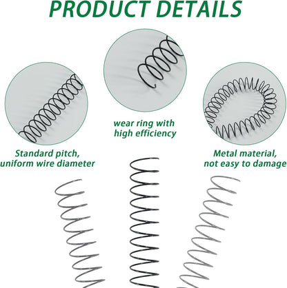 RAYSON 9.5mm Wire Coil Binding Spiral, 3:1 Pitch, 3/8" Metal Spiral Binding Coil, Black Color & Pack of 100