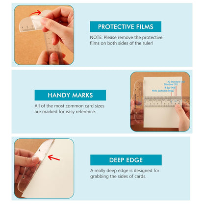 2PCS 6 inch/15cm T-Shape Acrylic Transparent T-Ruler for Drafting and General Layout Work Scrapbooking Drafting Tools Scale Ruler for Crafting Zero-Centering Ruler with Inches & Metric Measuring Tool