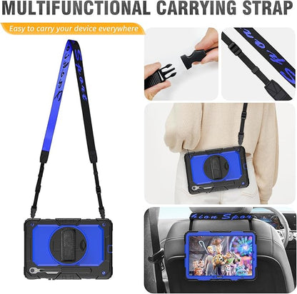 HXCASEAC Case for Samsung Galaxy Tab S10 Lite / S10 FE / S9 FE 5G 10.9 inch, Shockproof Design with Screen Protector/Hand Strap/S Pen Holder, Protective Samsung Galaxy S10 Lite Tablet Case, Blue