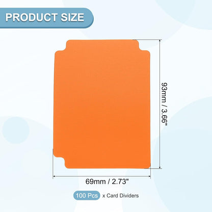PATIKIL Trading Card Dividers, 100 Pcs Index Card Football Card Sorter Storage Boxes Organizer Tray Accessories for Sports Game Baseball Card, Orange