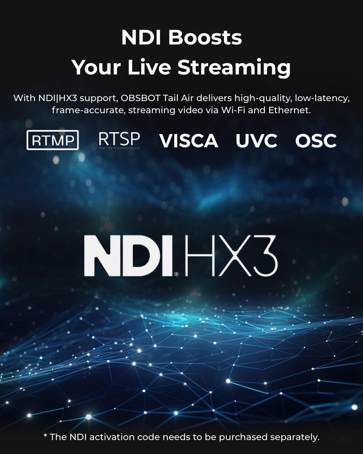 OBSBOT Tail Air & Smart Remote Combo, Streaming Camera with AI Tracking PTZ, Intelligent APP, Gesture Control, HDMI/USB-C/Wireless Webcam, Video Cameras for Filming, Worship, Content Creator, etc.