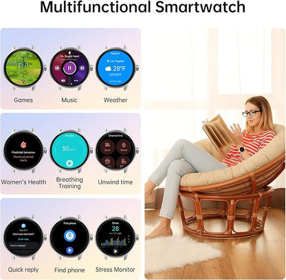 Smart Watch for Men Women(Answer/Make Calls), Smartwatch Built-in AI Voice, 1.27" HD Fitness Tracker with Heart Rate/Sleep/Step/SpO2 Monitor, 100+ Sports Modes, IP68 Waterproof Watch for Android iOS