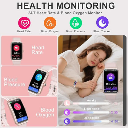 Fitness Tracker with Heart Rate/Blood Oxygen/Sleep Monitor, Smart Watches for Women Men, 100+ Sports Modes, Activity Step Trackers Smart Watch for Android iOS Phones